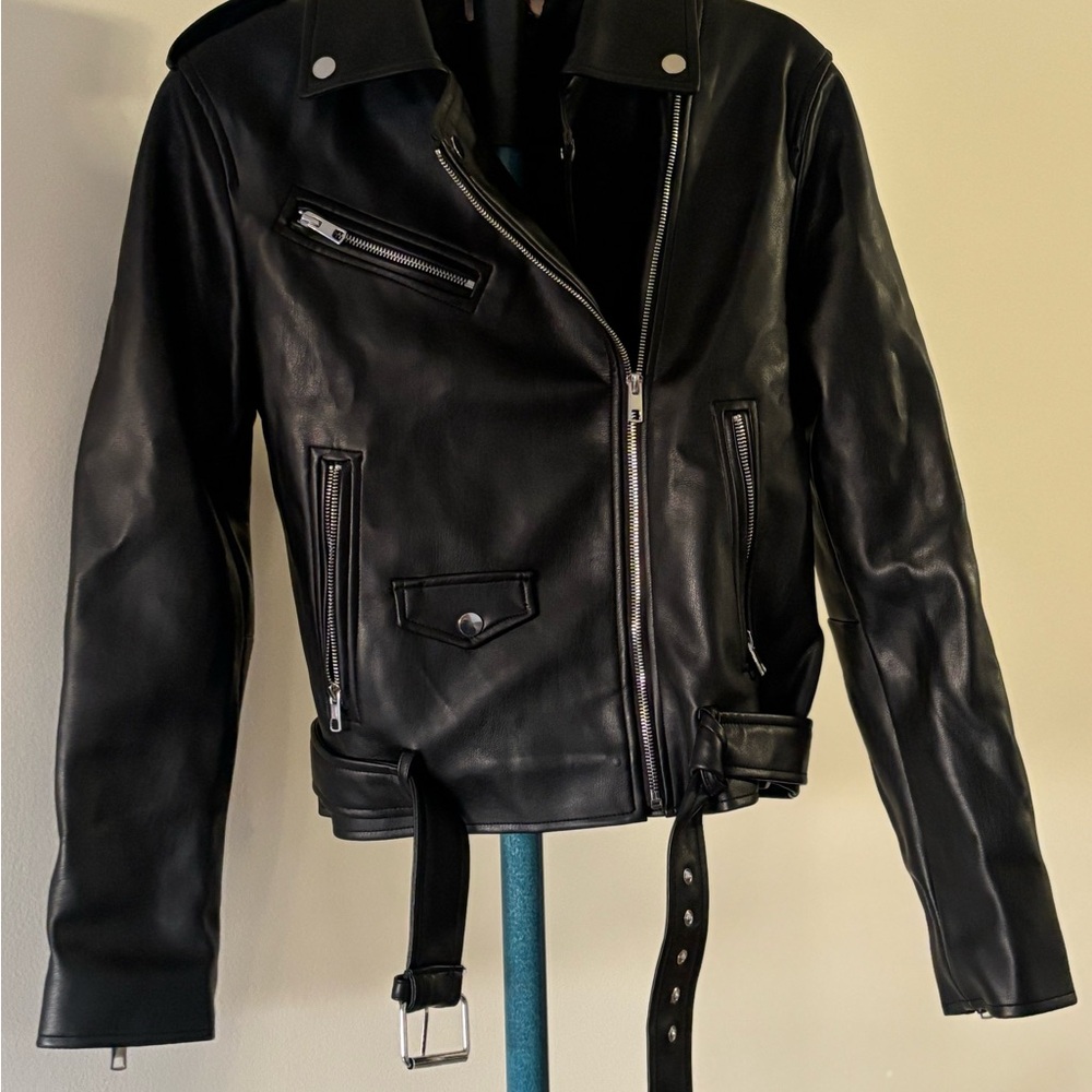 Black Leather Biker Jacket